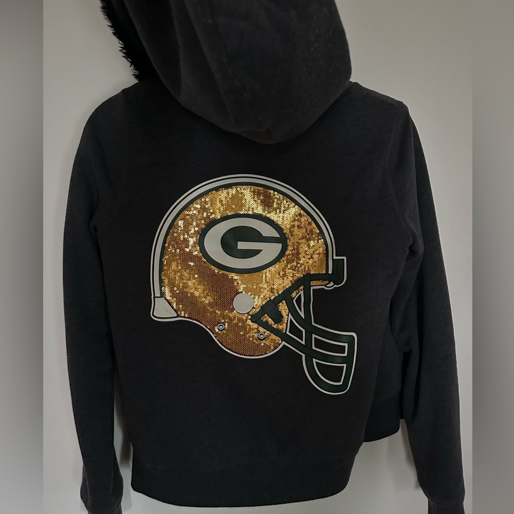 PINK Victoria's Secret Bling Green Bay Packers
Faux Fur Zip Hoodie Jacket XS